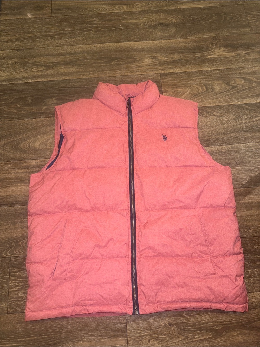 U.S. Polo Assn. Light Red Quilted Puffer Vest